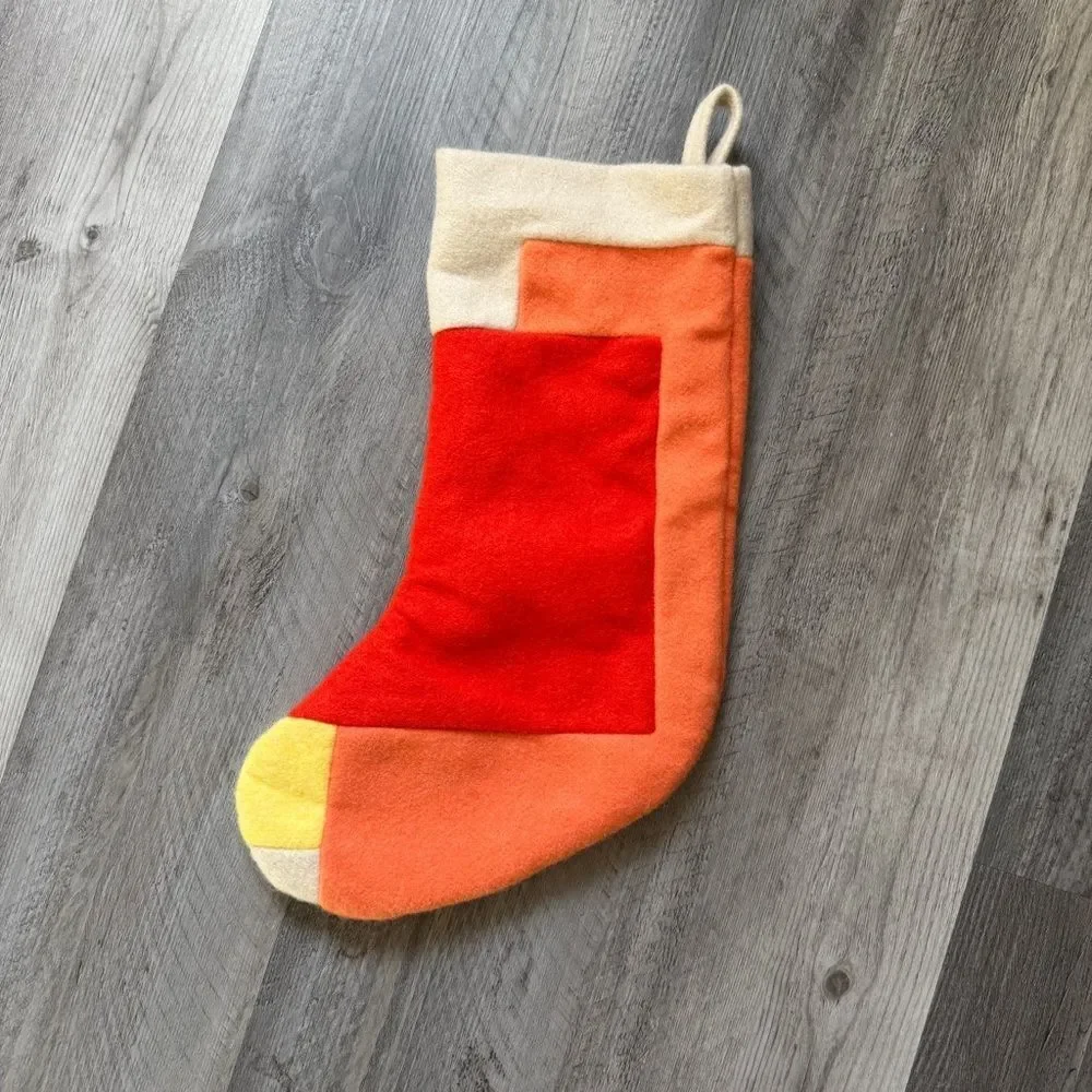 LEGO Christmas Stocking Home Decor Color Block Unisex Orange Red